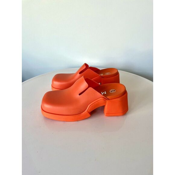 E8 MIISTA Blissa Mules Orange Shoes‎ Womens EU 36 US 5.5 Boho Casual Rubber NWOB - Picture 6 of 7